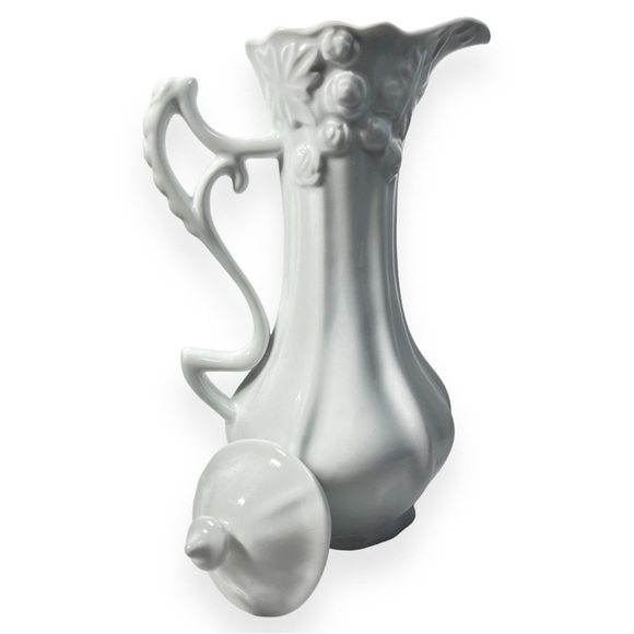 Kaldun‎ & Bogle White Coffee Chocolate Teapot with Lid Embossed Floral - Picture 3 of 5